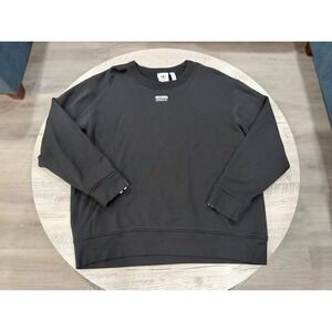 Adidas Originals Black Crewneck Sweatshirt XL Minimal Logo Streetwear Oversized